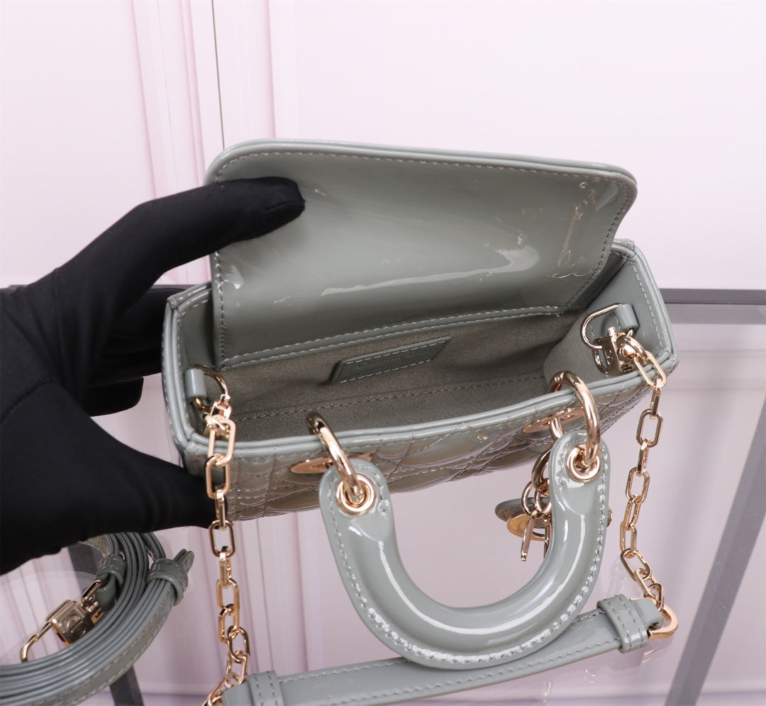 MICRO LADY D-JOY 16.5  ROCK GRAY LAMBSKIN
