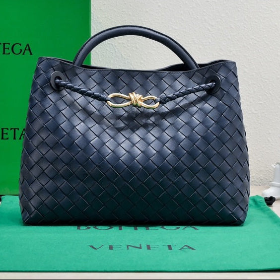 Bottega Veneta 2026 Andiamo Bag 25cm Dark Blue Lambskin