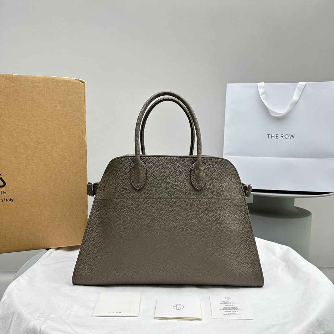 The Row Margaux 15 38cm Tote Bag In Grained Calfskin