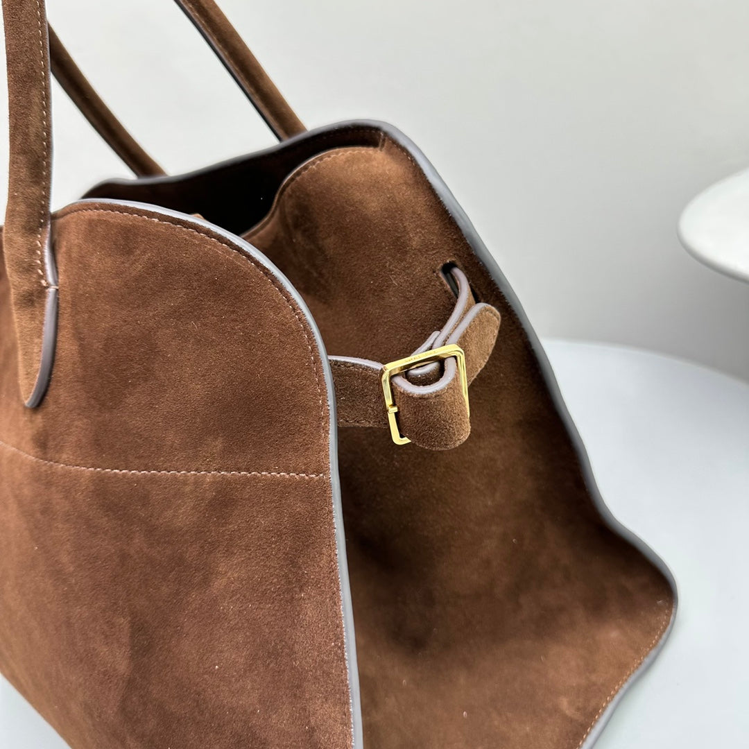 The Row Margaux 15 38cm Tote Bag In Suede