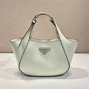 TOTE BAG 28 IN WHITE SHEEPSKIN GOLD LOGO