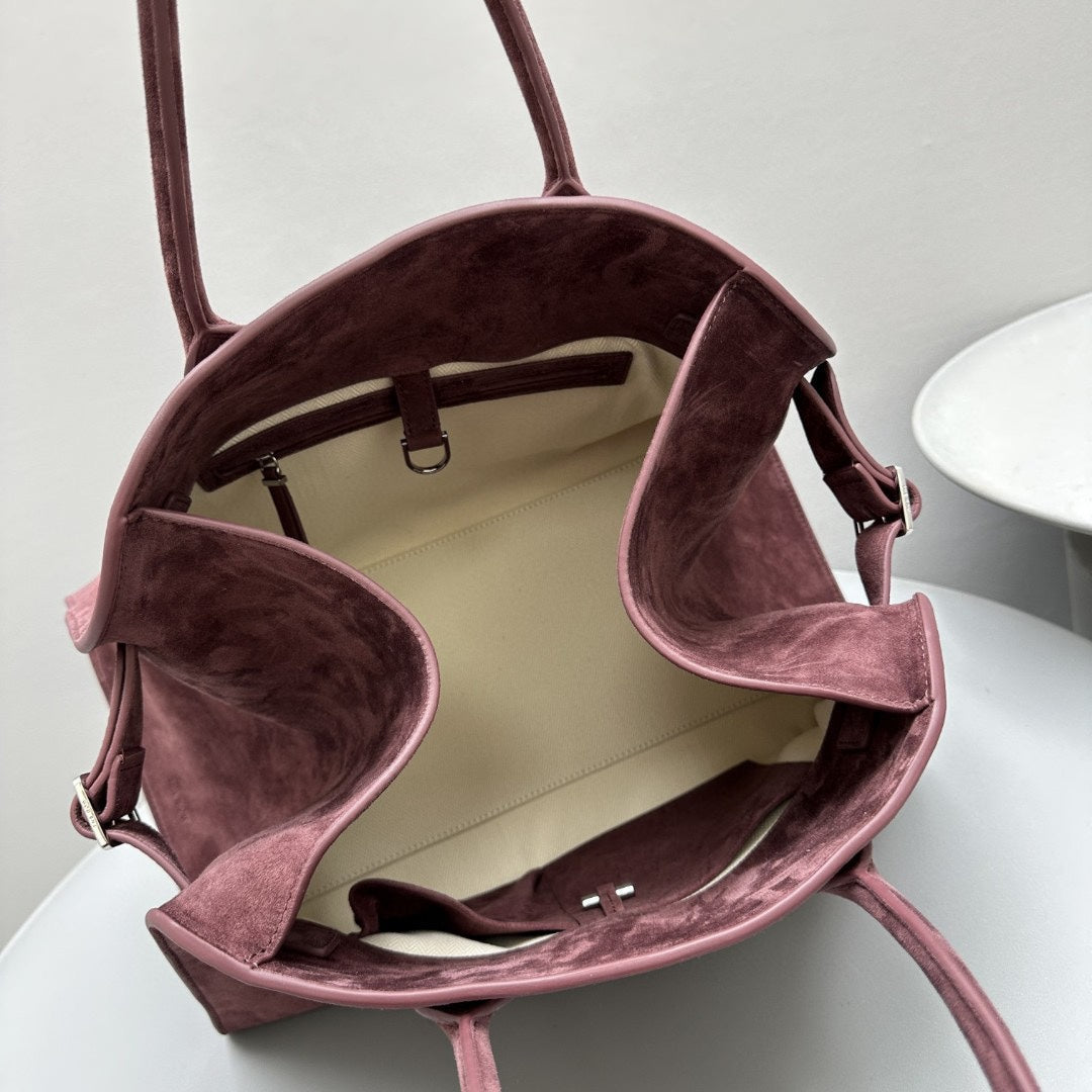 The Row Margaux 15 38cm Tote Bag In Suede