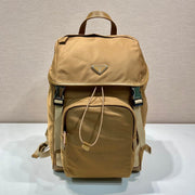 BACKPACK 45 IN CIDER BROWN RE-NYLON AND CALFSKIN TRIM