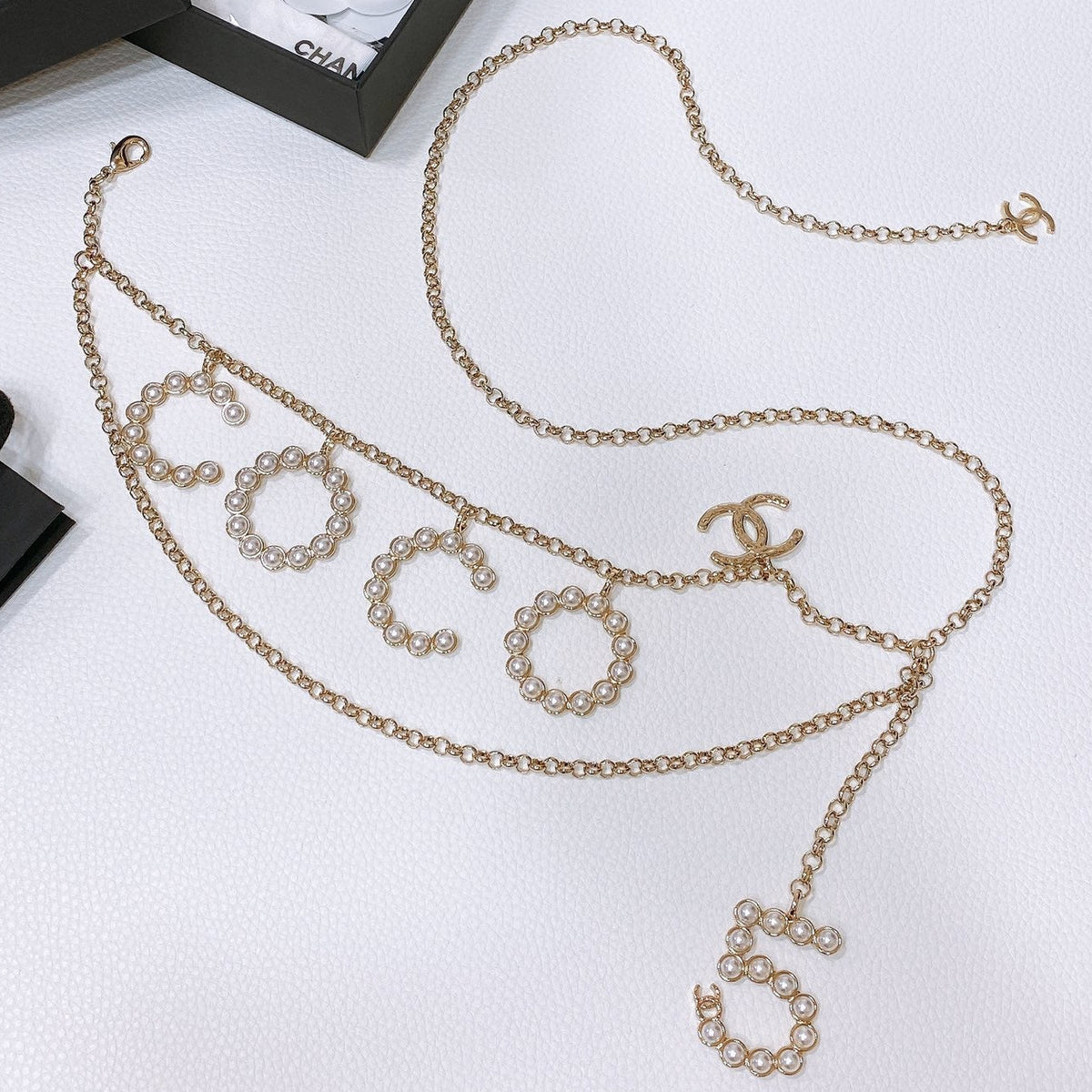 Chanel 2026 Pearl-Embellished Layered Chain Belt