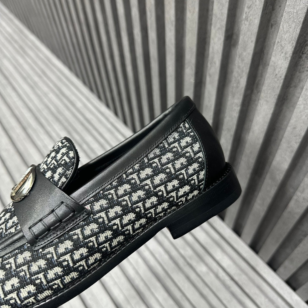 CD SYMBOL GRANVILLE LOAFER BLACK MONOGRAM JACQUARD