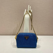 MINI BAG 14 IN AZURE BLUE DENIM GOLD HARDWARE