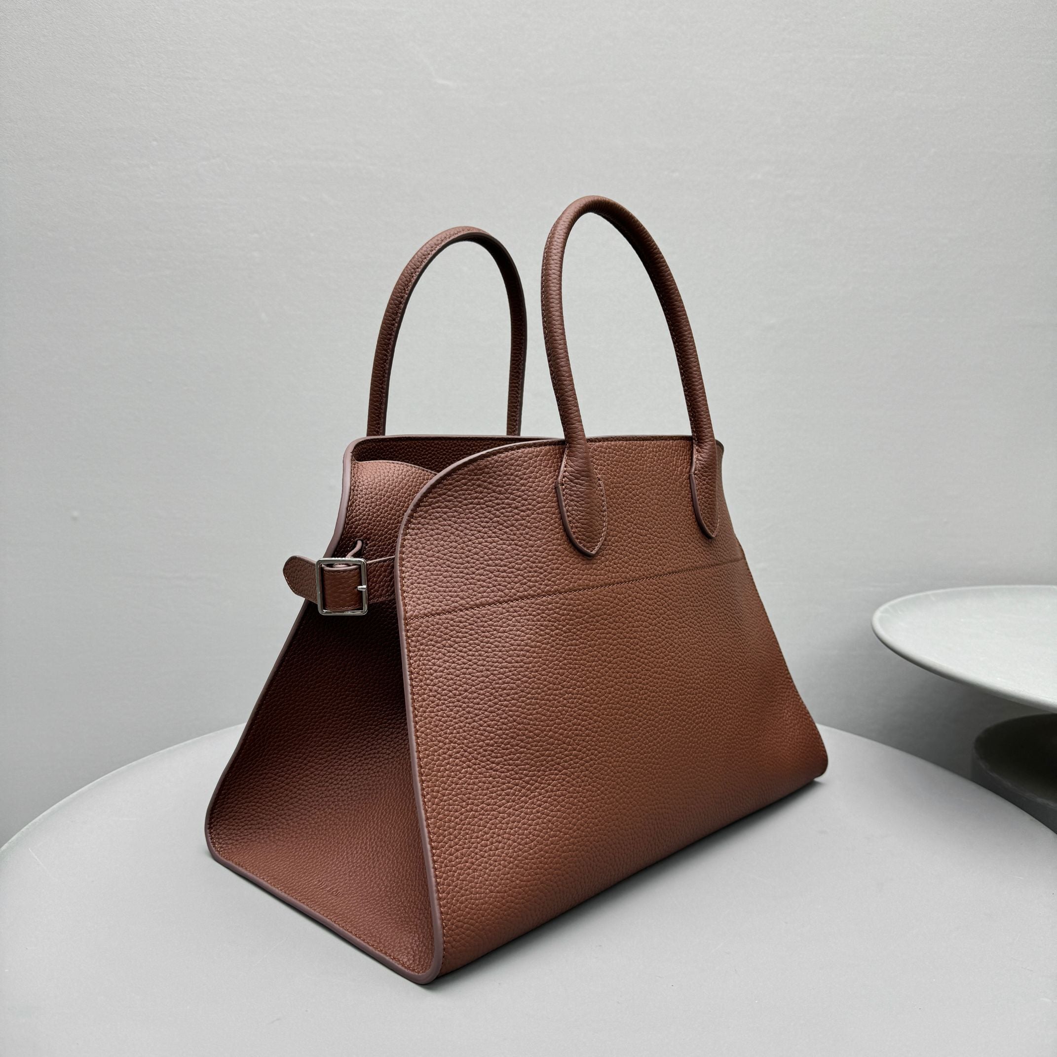 The Row Margaux 15 38cm Tote Bag In Grained Calfskin