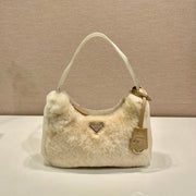 HOBO BAG 23 IN BEIGE RABBIT FUR