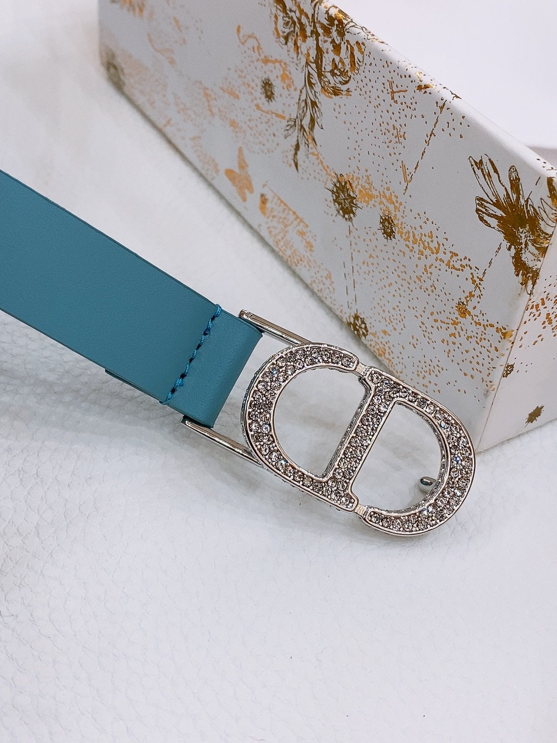 Dior Crystal Buckle Belt 30mm Smooth Calfskin 186307