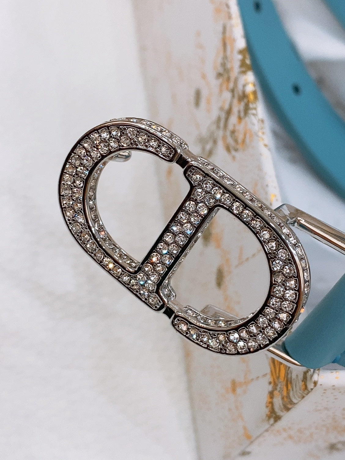 Dior Crystal Buckle Belt 30mm Smooth Calfskin 186307