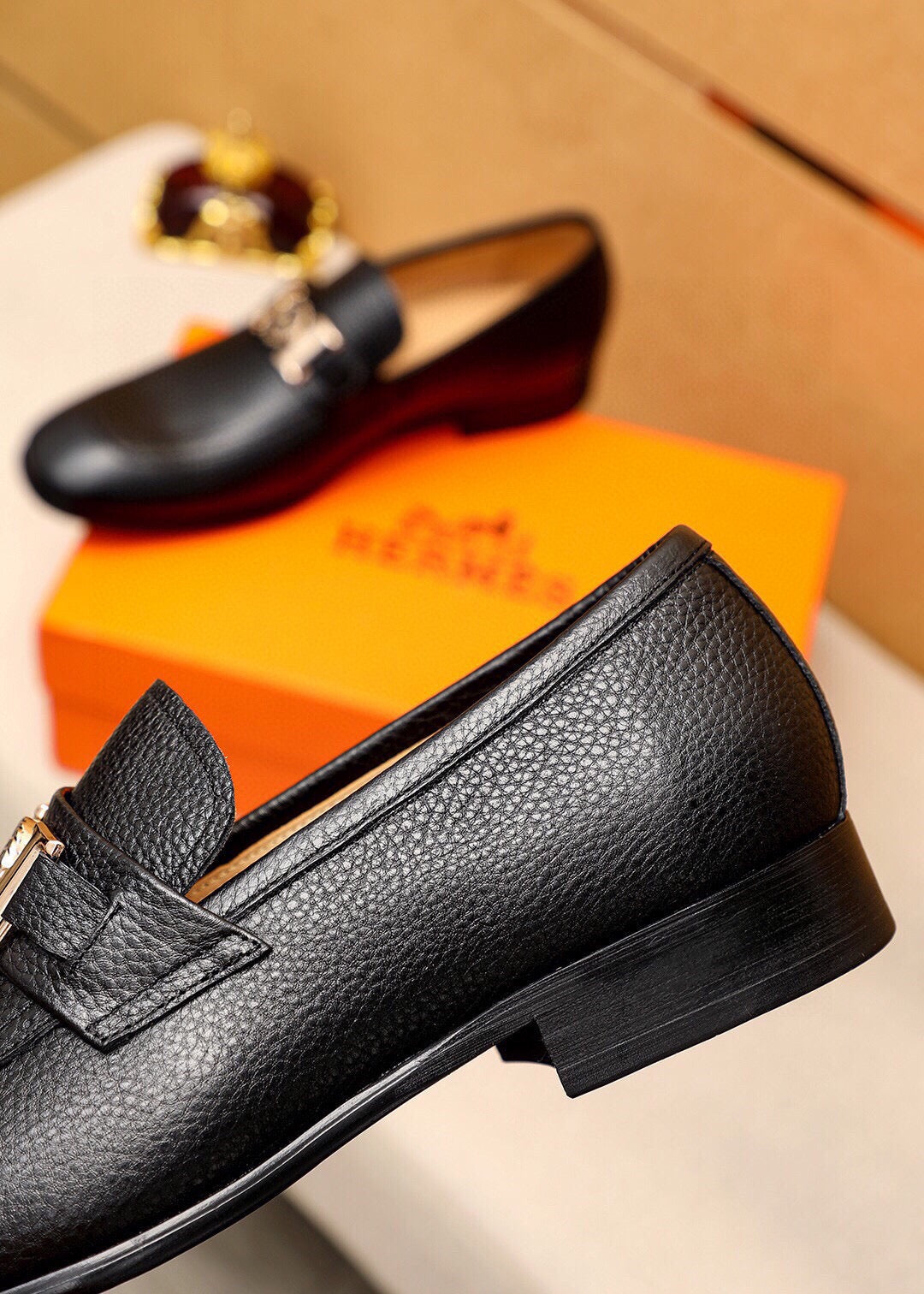 HM Men's Loafer Black Cowhide 616500