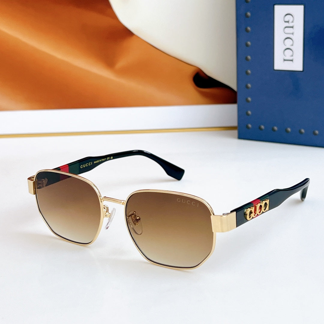 SQUARE FRAME SUNGLASSES GG1407 IN METAL EMBOSSED LOGO