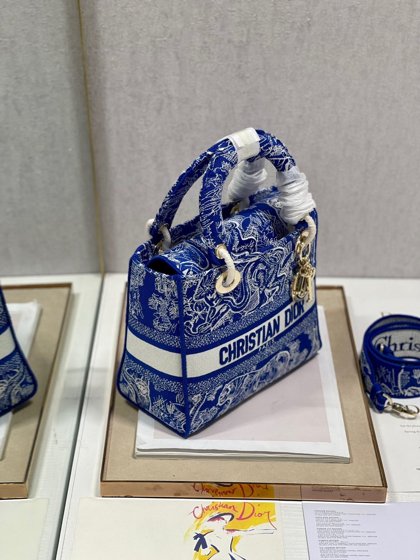 CD New Blue Tiger 24 Lady Dior Bag Canvas 336715