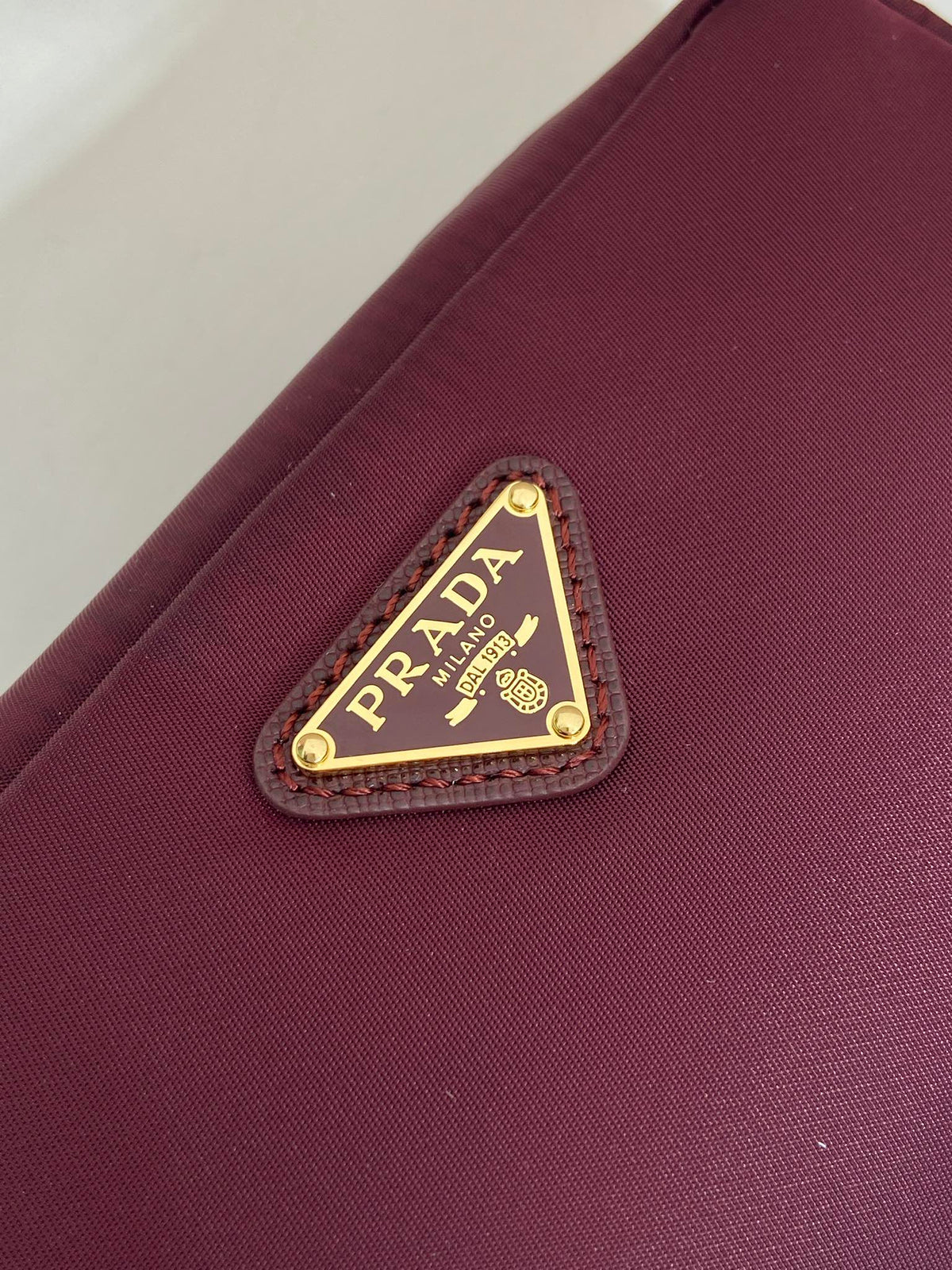 PRA clutch large 17 burgundy nylon fabric