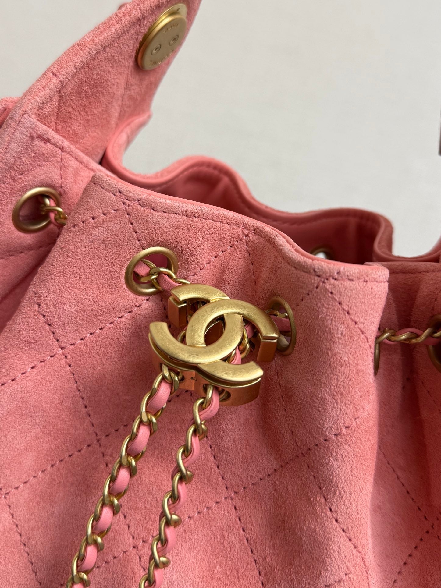 Chanel 2026 Hobo Bag 22cm Pink Suede