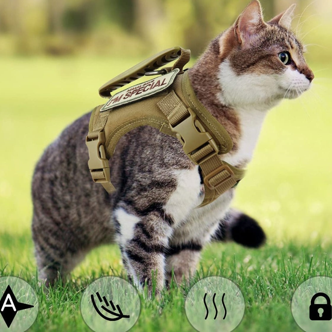 Harnais militaire souple réglable avec scratch 2 messages au choix