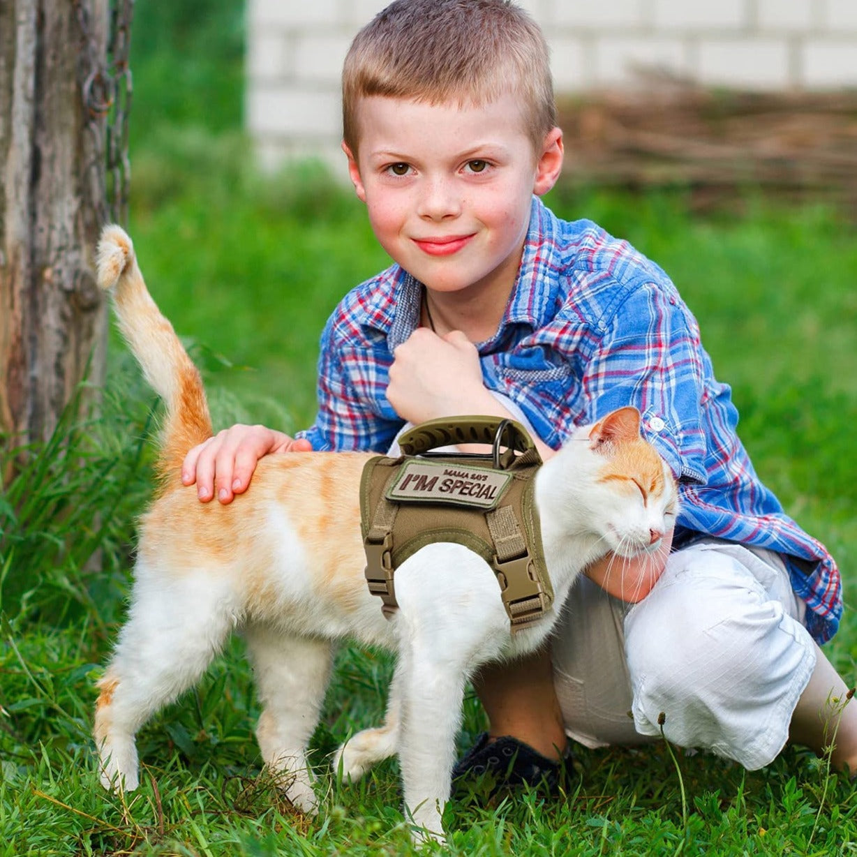 Harnais militaire souple réglable avec scratch 2 messages au choix