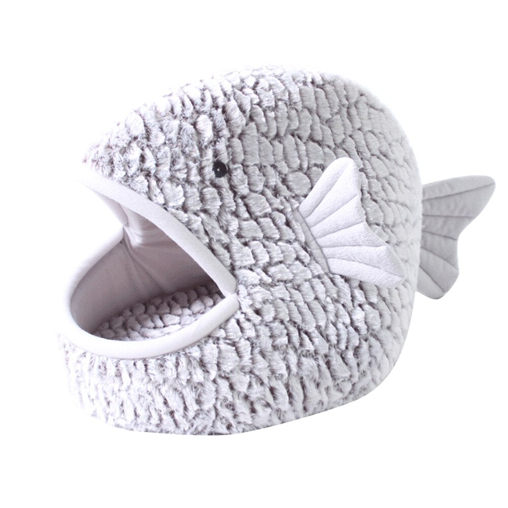 FISHIA - Lit d'Hiver pour Chat Design Poisson