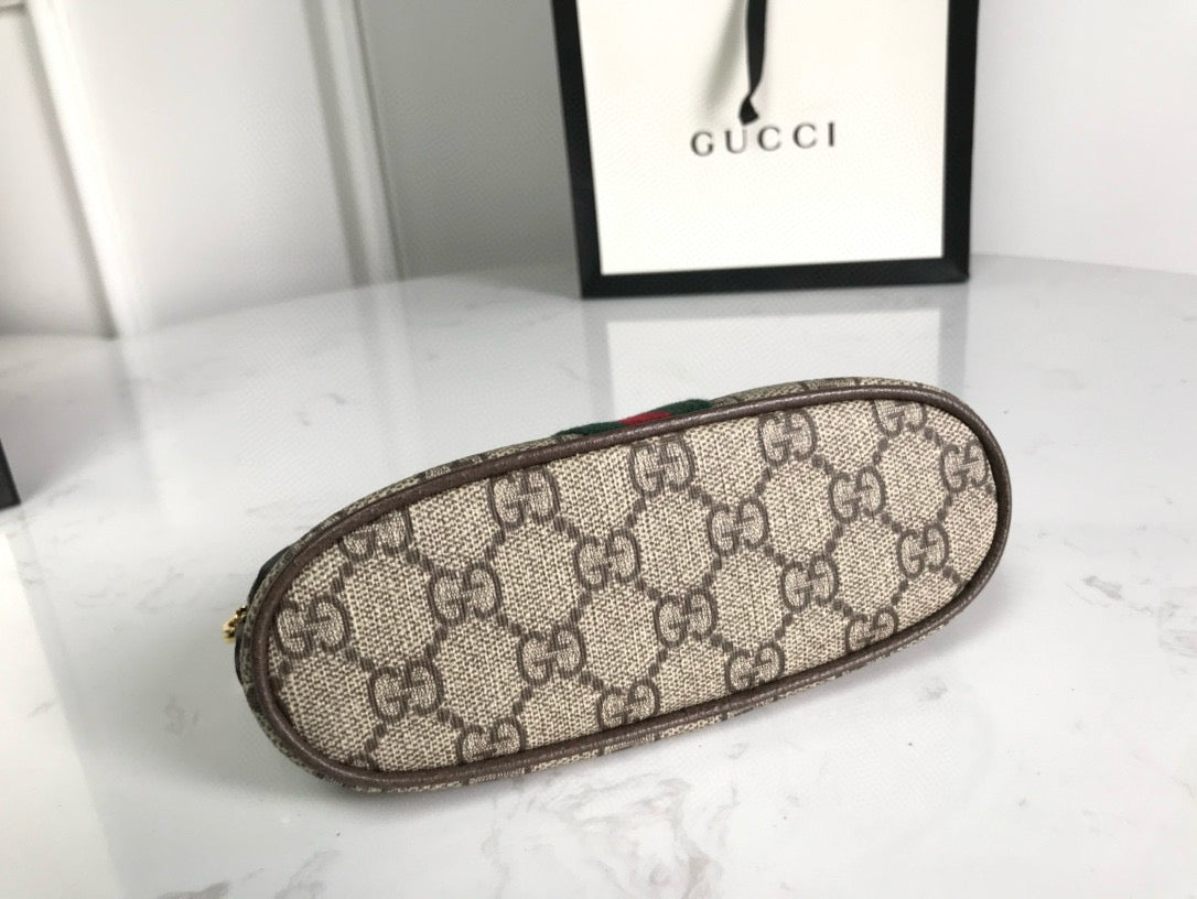 ophidia small 17cm comestic pouch beige monogram canvas