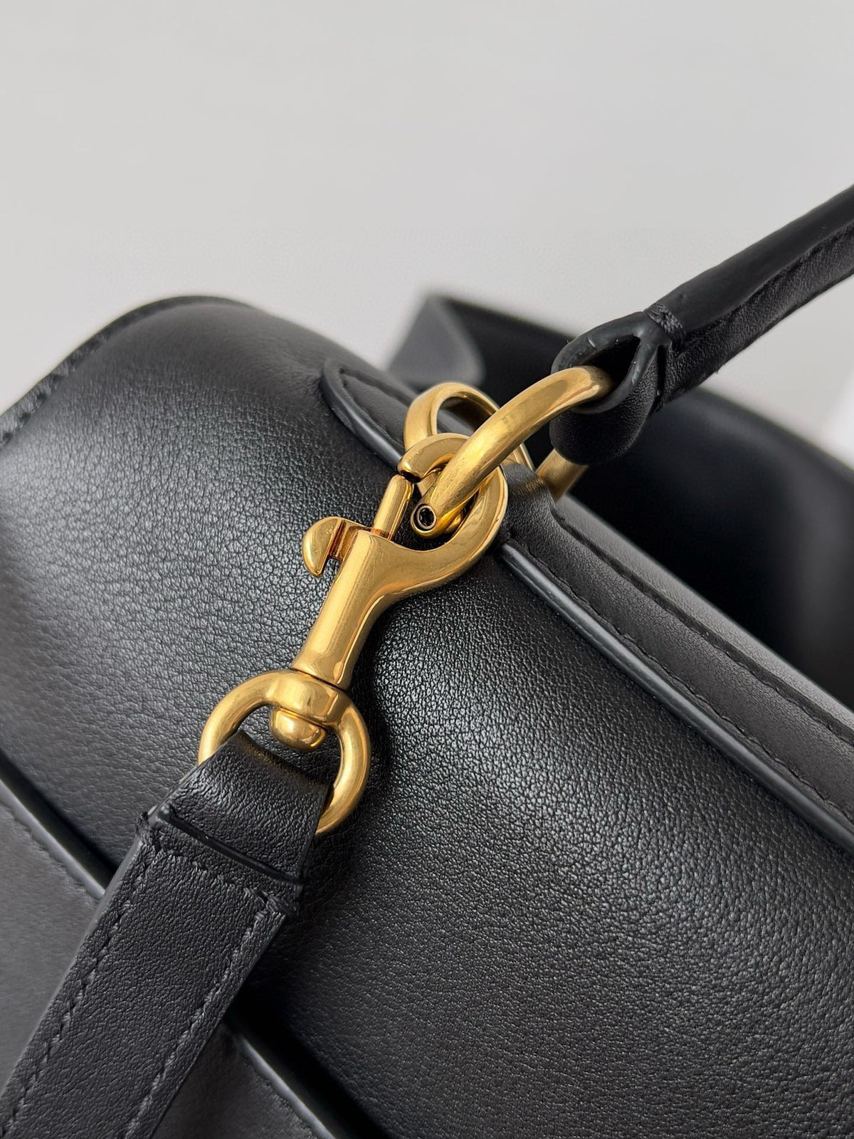 Balencia Tote Bag Black Calfskin Gold Hardware