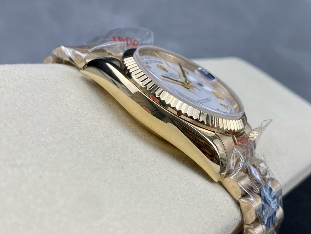 DAY-DATE 36MM GOLD CASE WHITE DIAL