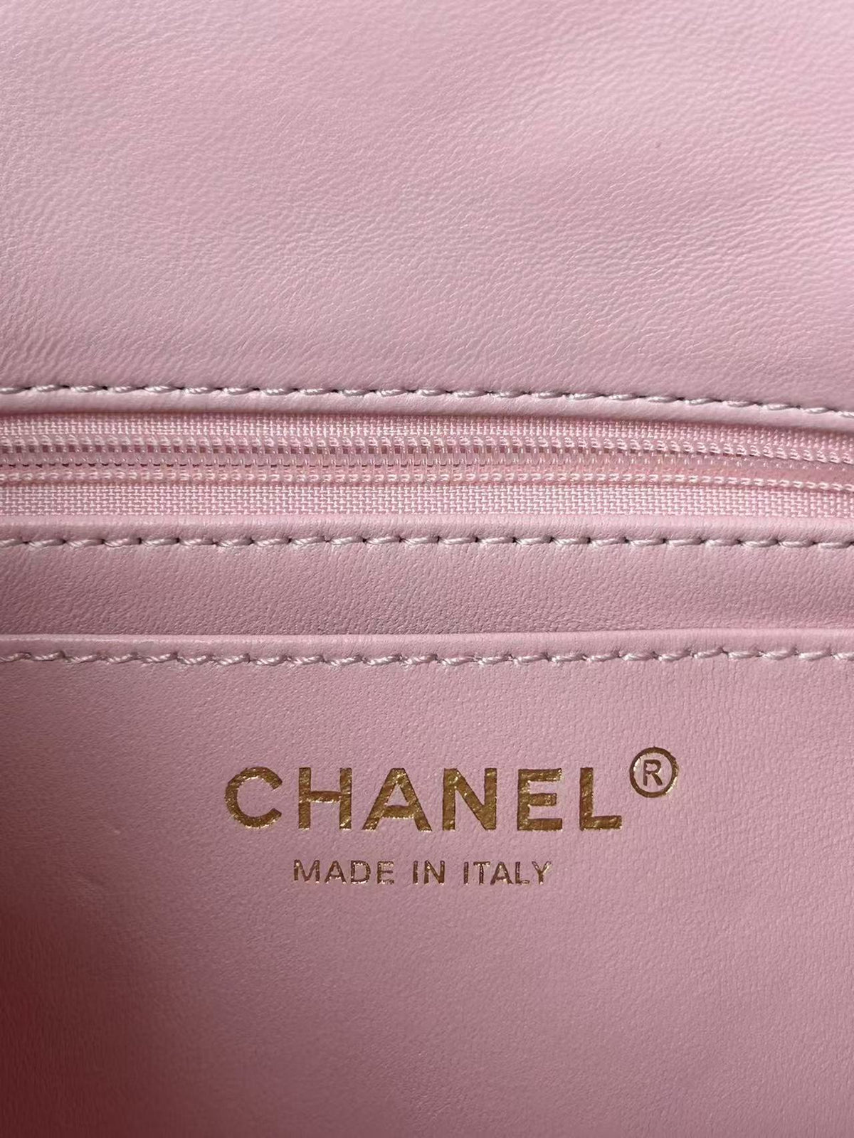 Chanel Mini Flap Bag Pink With Top Handle Lambskin Light Gold Hardware