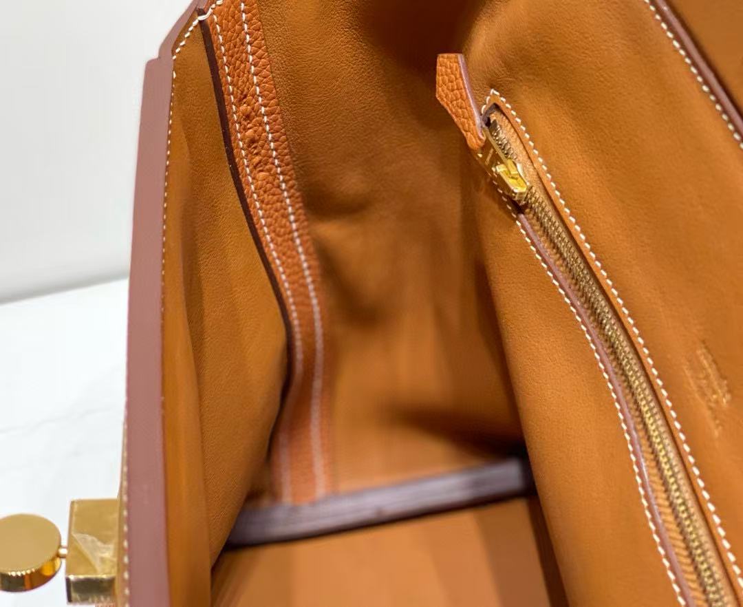 HM 24/24 Mini Bag Gold Evercolor Leather Gold Hardware