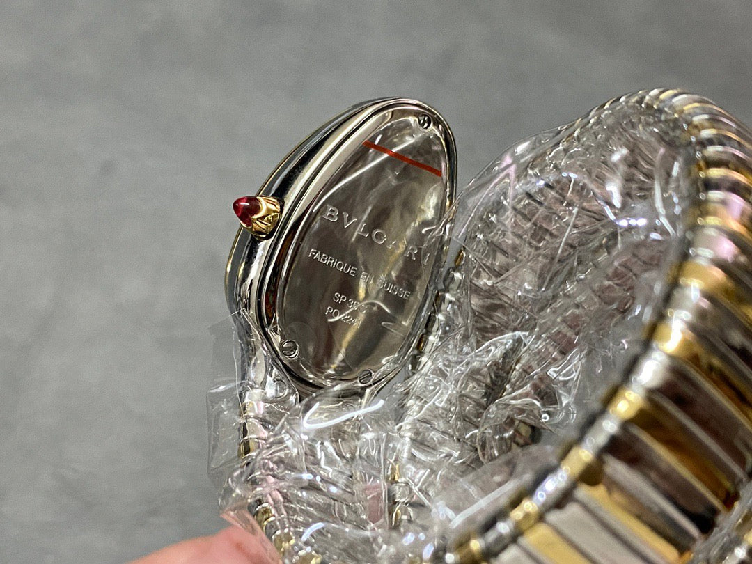 Bulgari Serpenti Tubogas 35cm Gold Silver Double Tour Watch