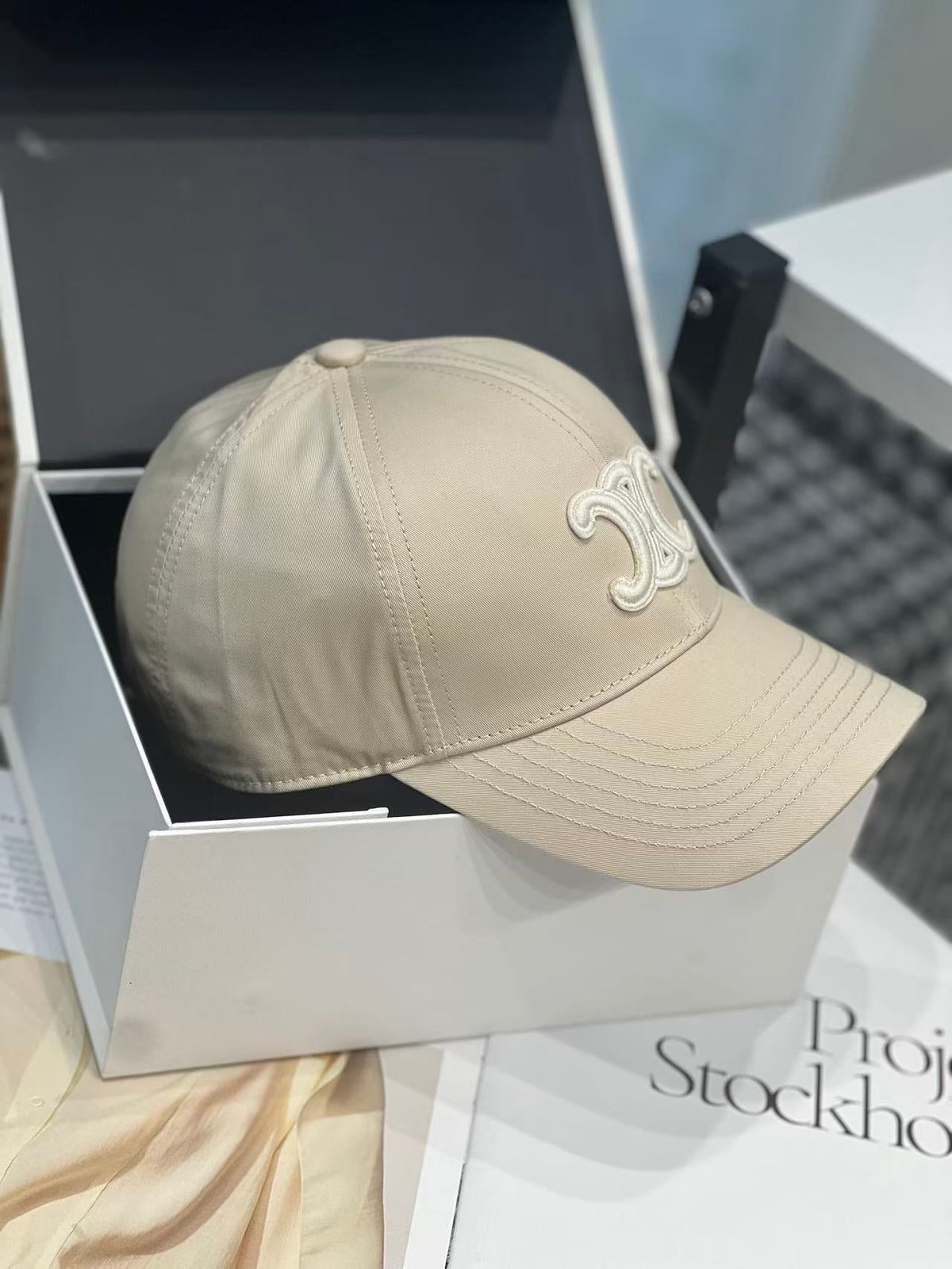 Celine Cap Beige Cotton