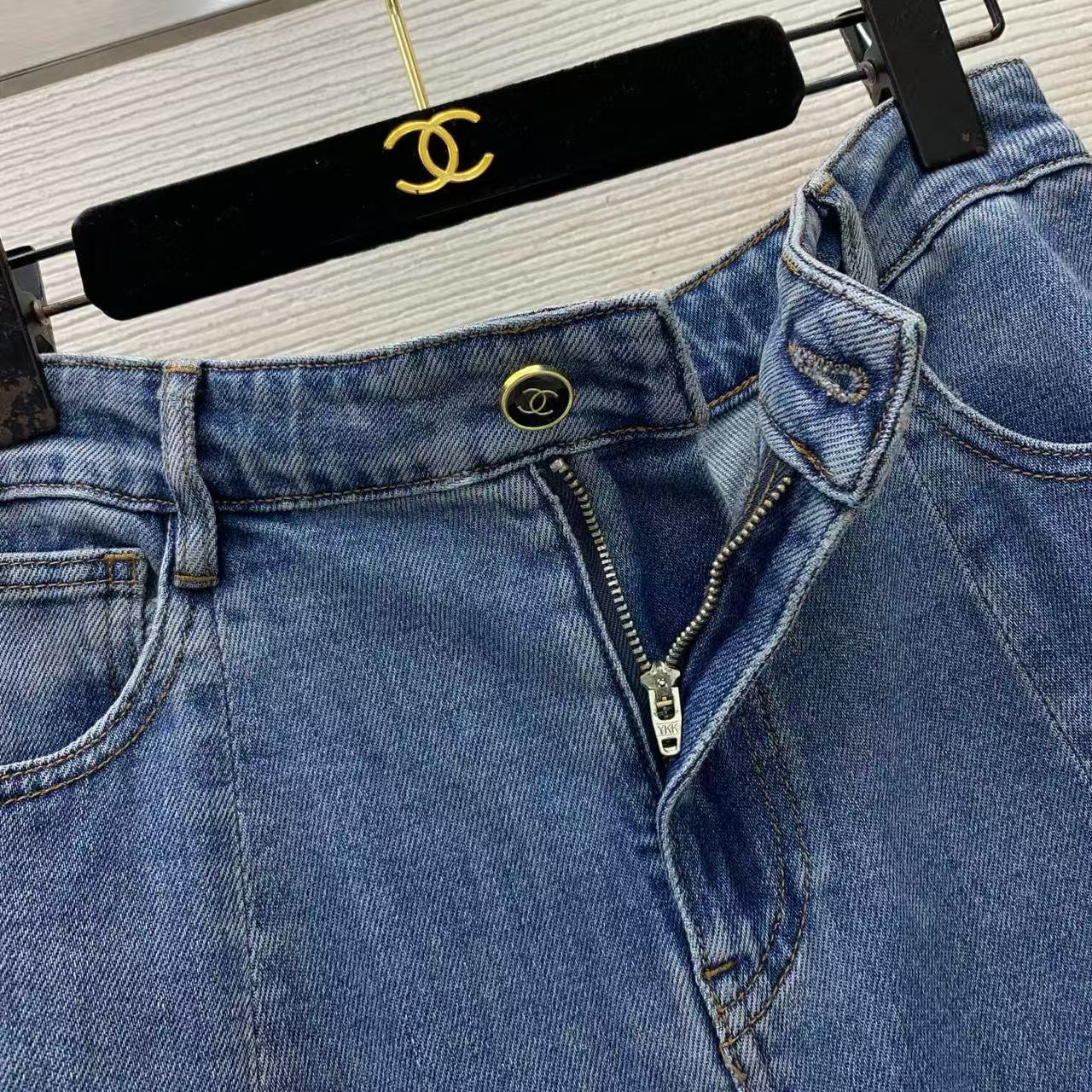 Chanel 2026 Maxi Skirt Blue Denim Cotton 411882