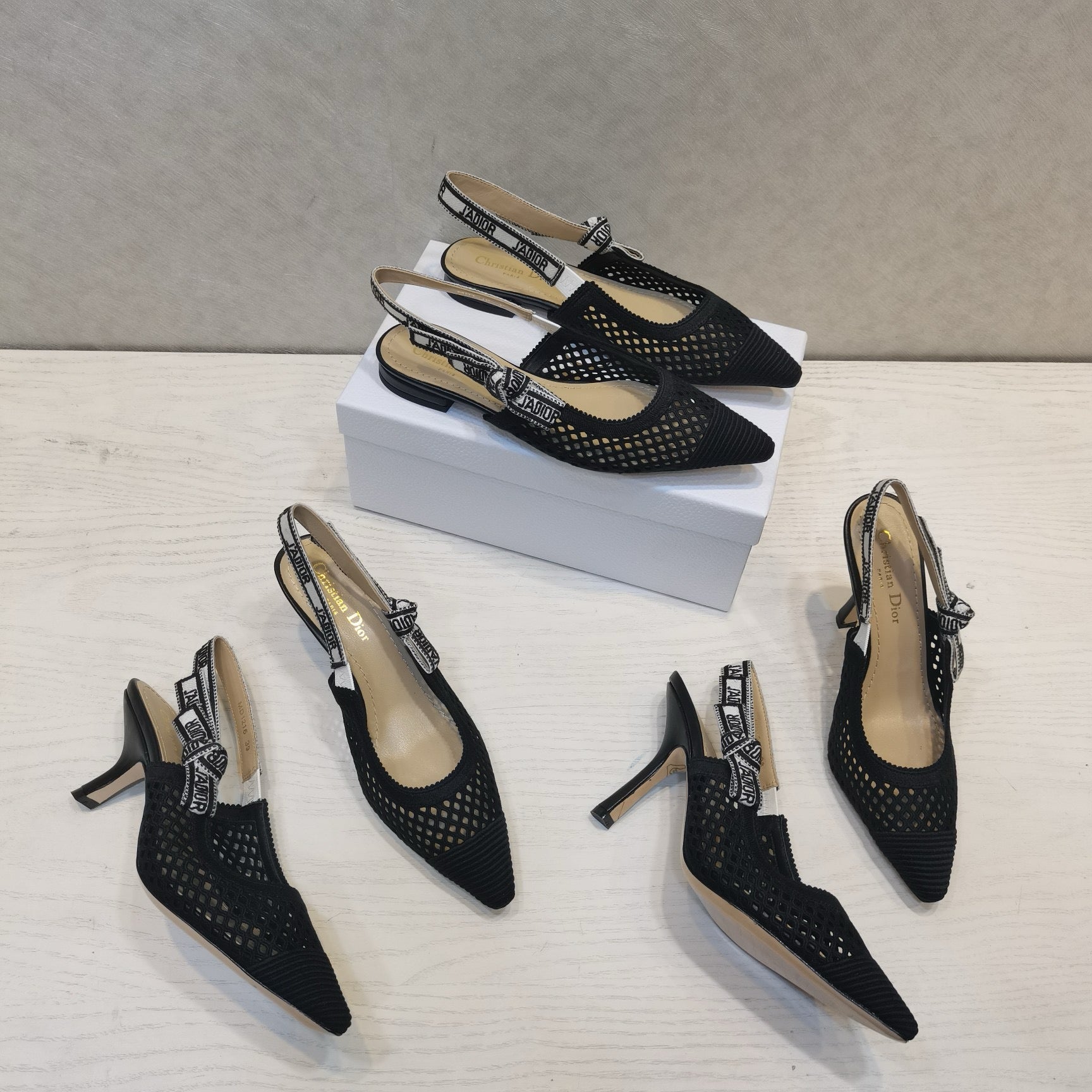 CD 25 J'Adior Slingback Heel Mesh and Leather 237890