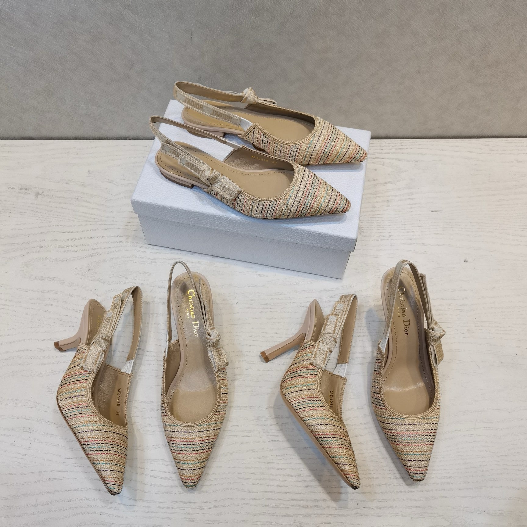 CD 25 J'Adior Slingback Heel Mesh and Leather 237890