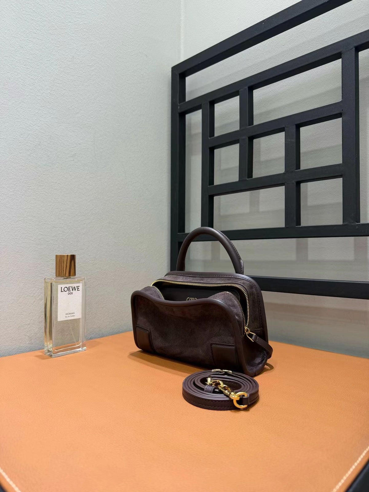 Loewe 2026 Amazona Bag Dark Chestnut Suede Leather