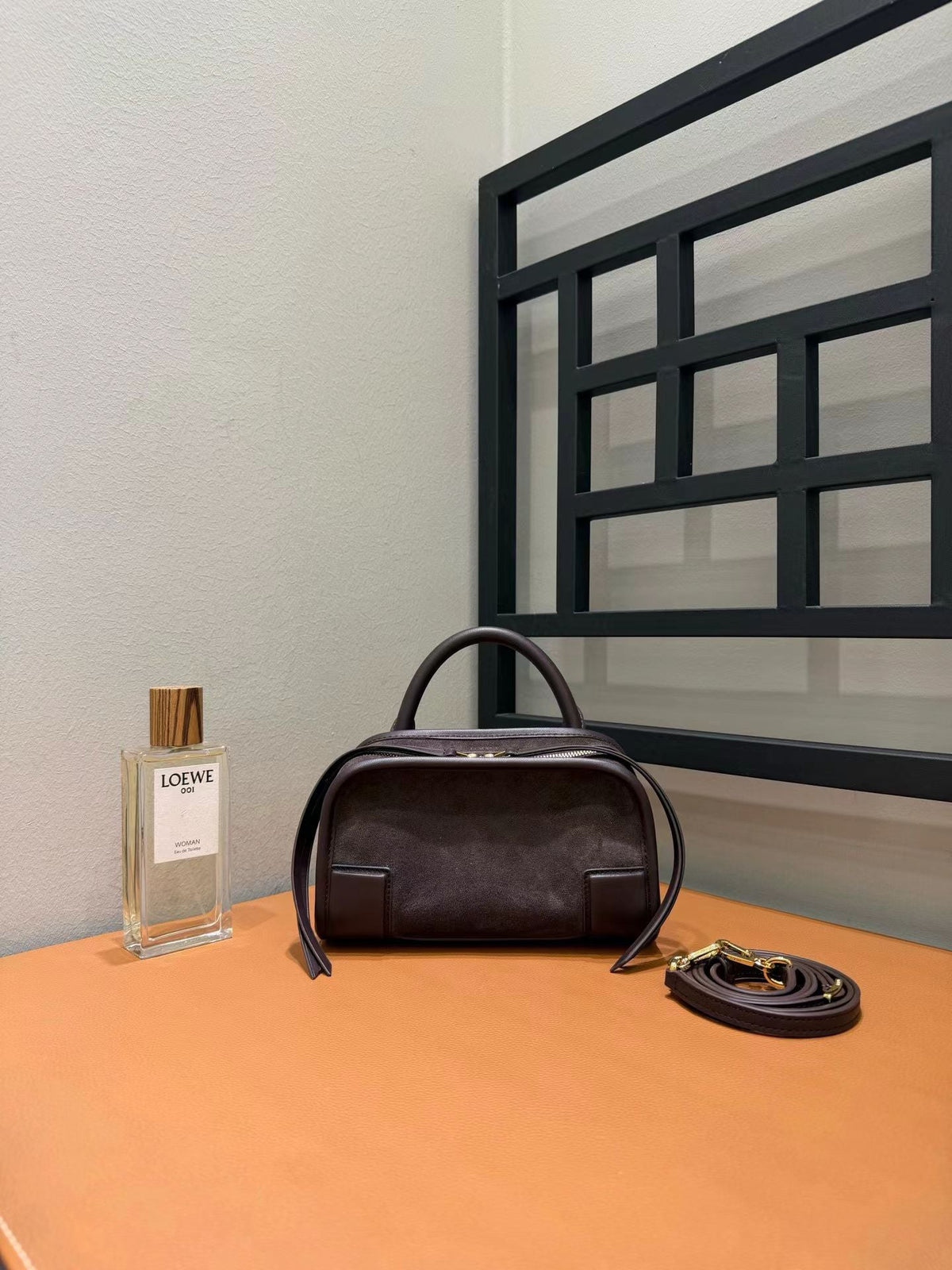 Loewe 2026 Amazona Bag 20cm Dark Chestnut Suede Leather
