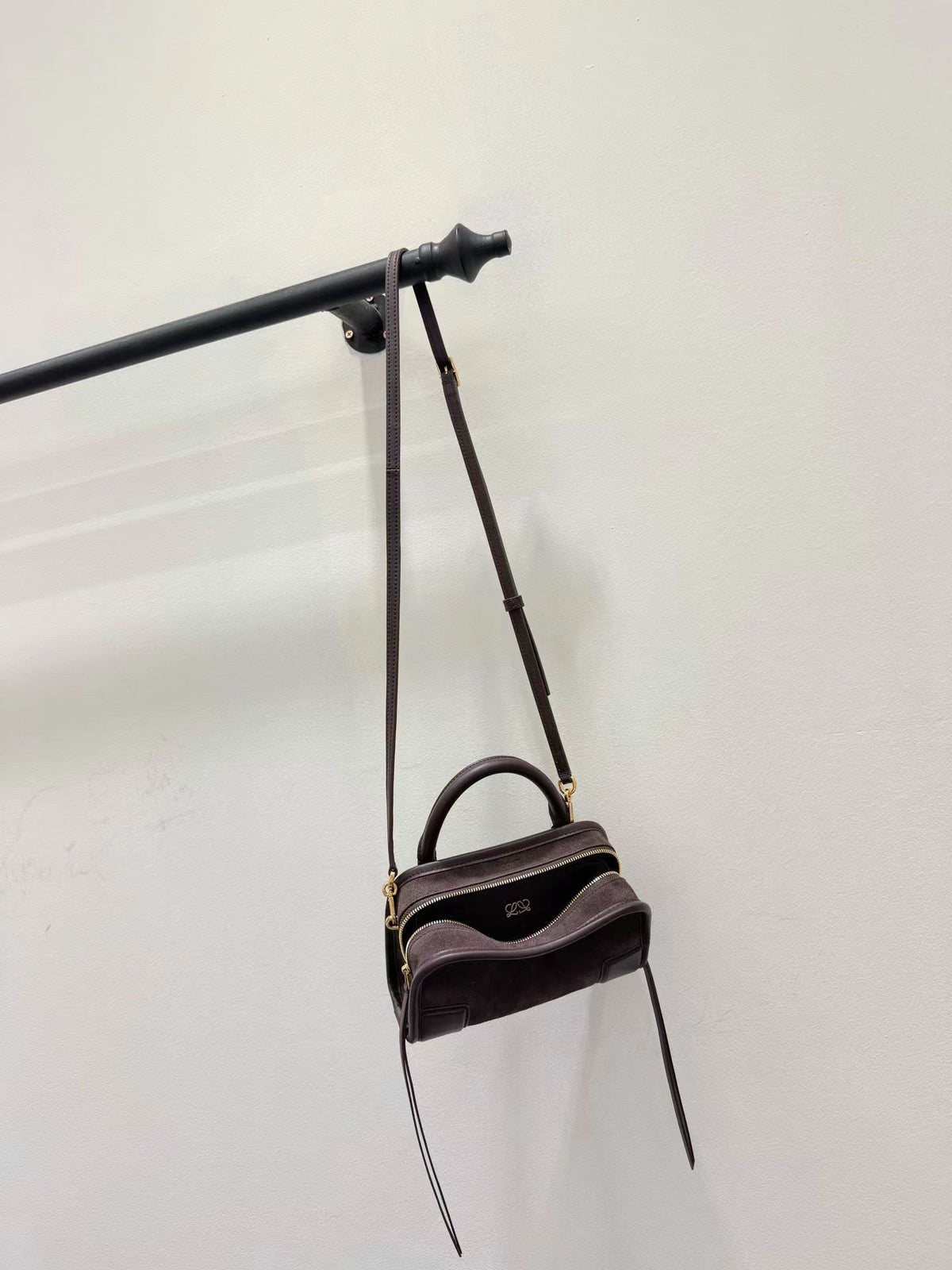 Loewe 2026 Amazona Bag Dark Chestnut Suede Leather
