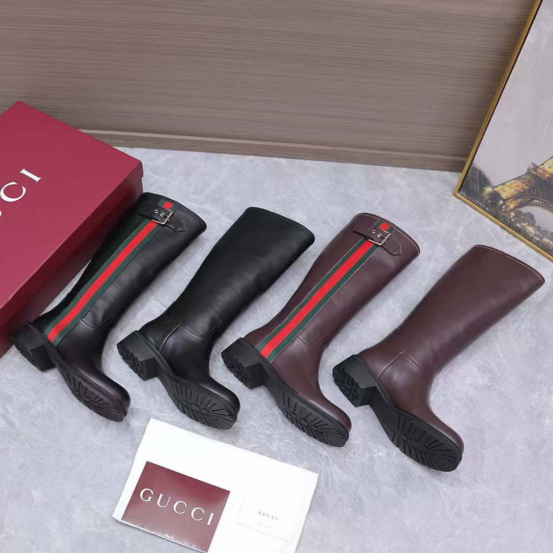 Gucci 2026 Biker Knee-High Boots Leather
