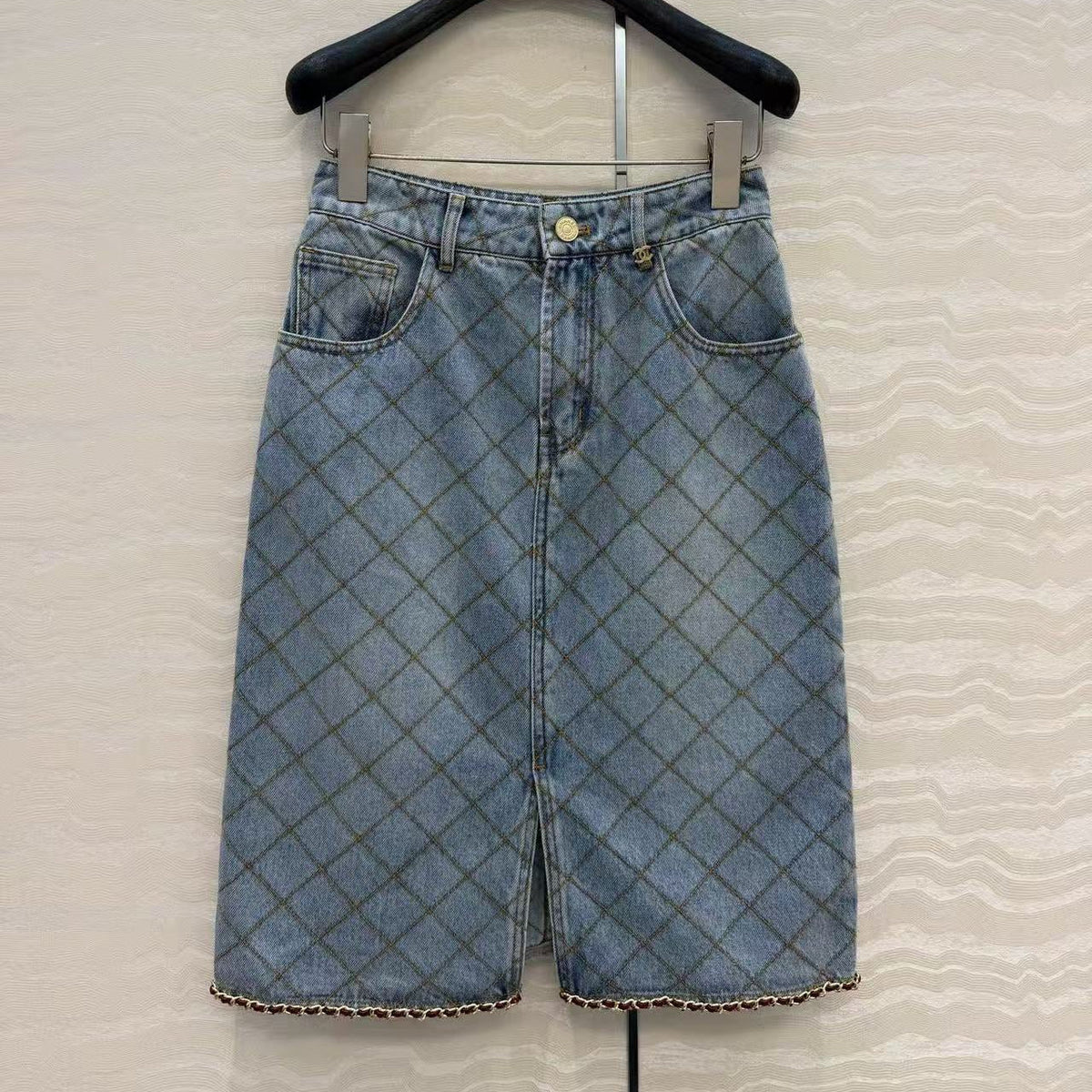 Chanel 2026 Midi Skirt Blue Denim