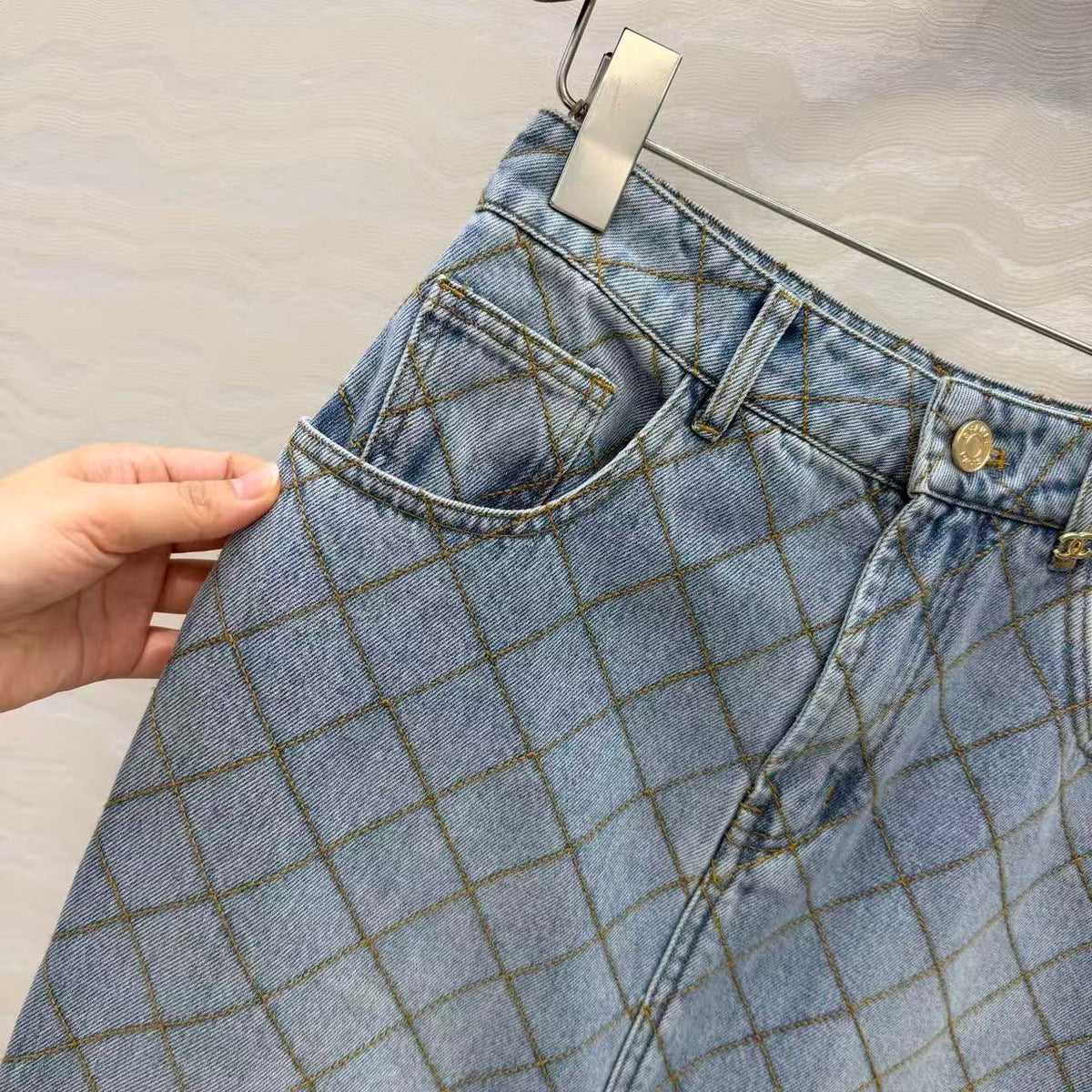 Chanel 2026 Midi Skirt Blue Denim