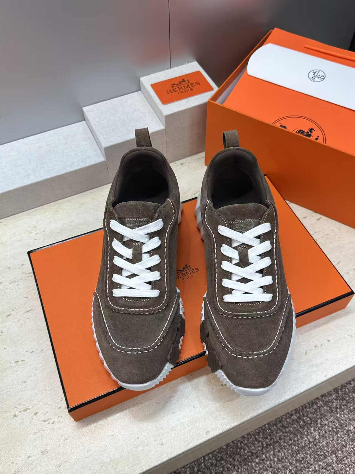 Hermes 2026 Next Sneaker Coffee Suede