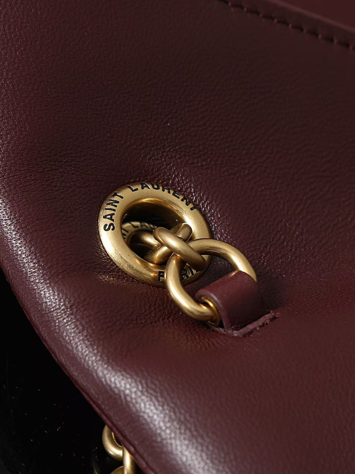 YSL 2026 Cassandre Small Envelope Pouch Bag 29cm Burgundy Leather