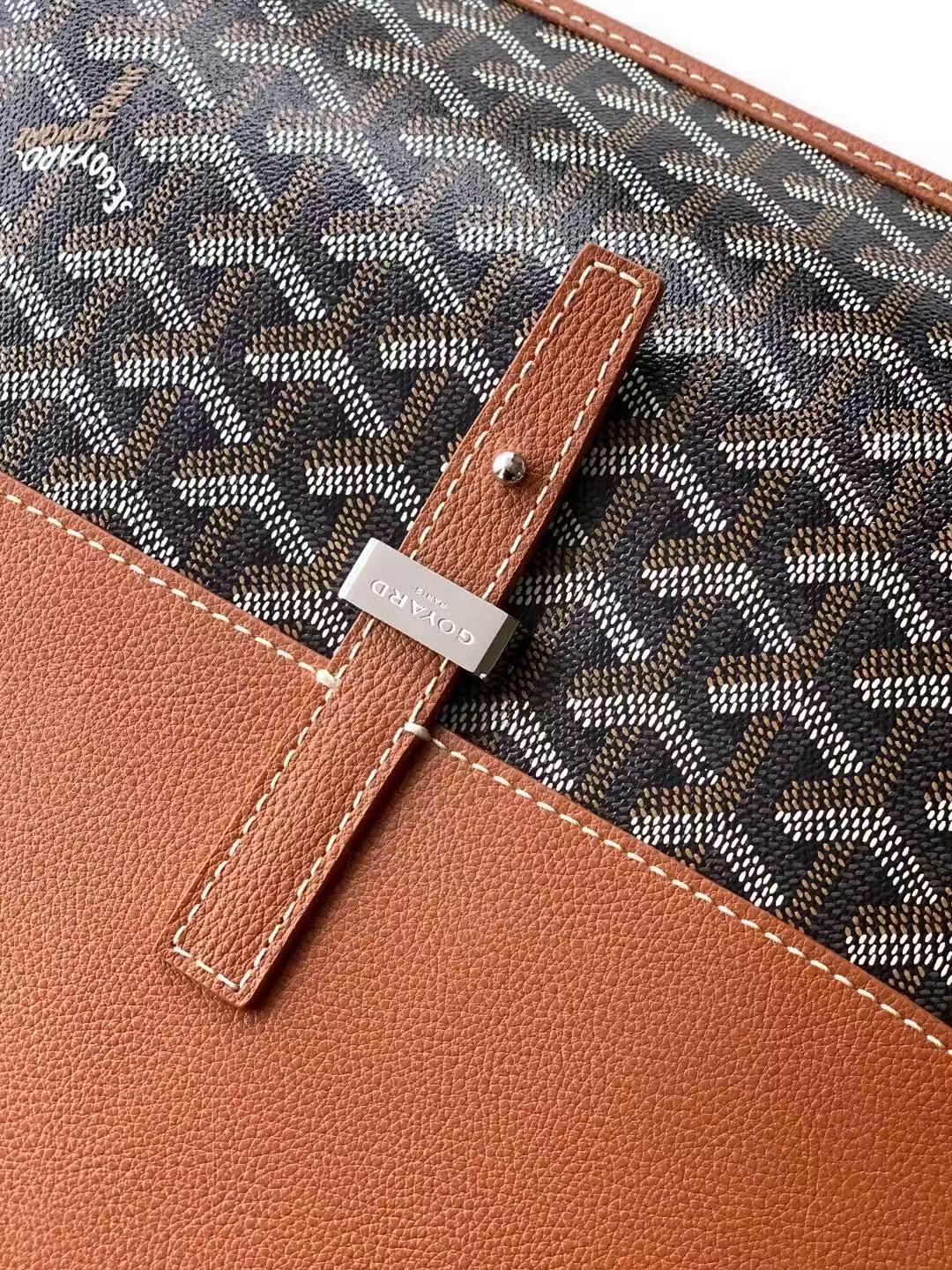 Goyard 2026 Coursier Messenger Bag 34cm Black Tan Leather