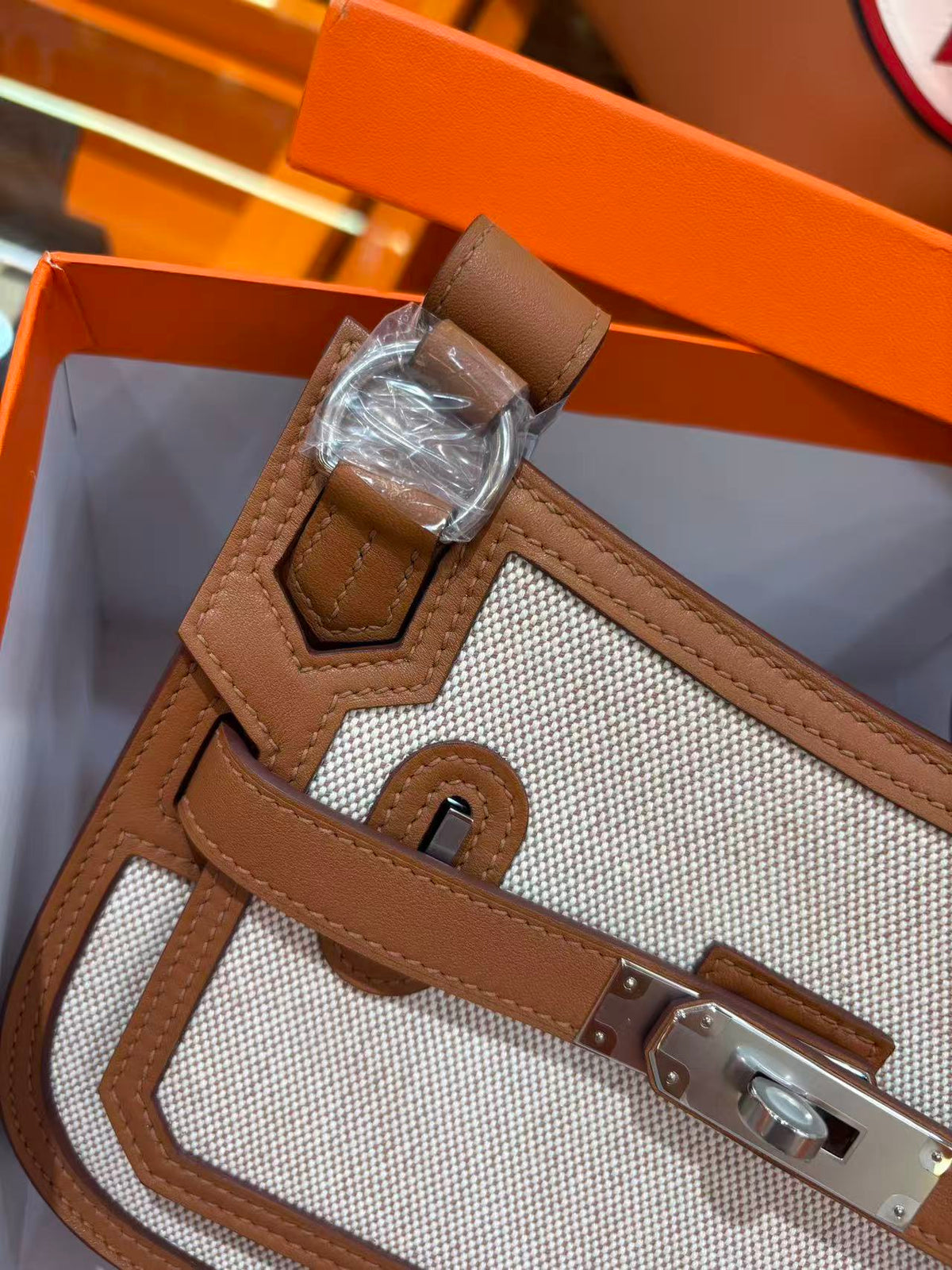 Hermes 2026 Toile Mini Jypsiere Bag 23cm Leather Canvas