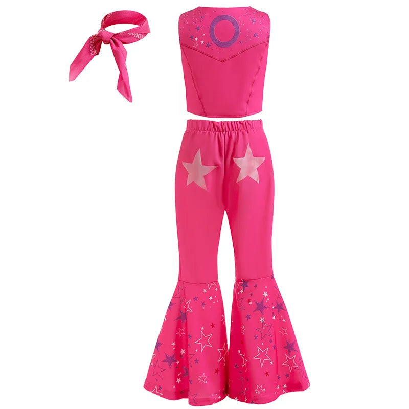 Barbie Pink Plaid Dress and Starry Pink Vest - Perfect for Birthday Party