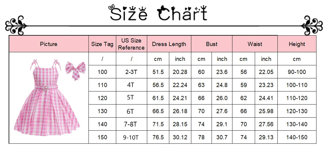 Barbie Pink Plaid Dress and Starry Pink Vest - Perfect for Birthday Party