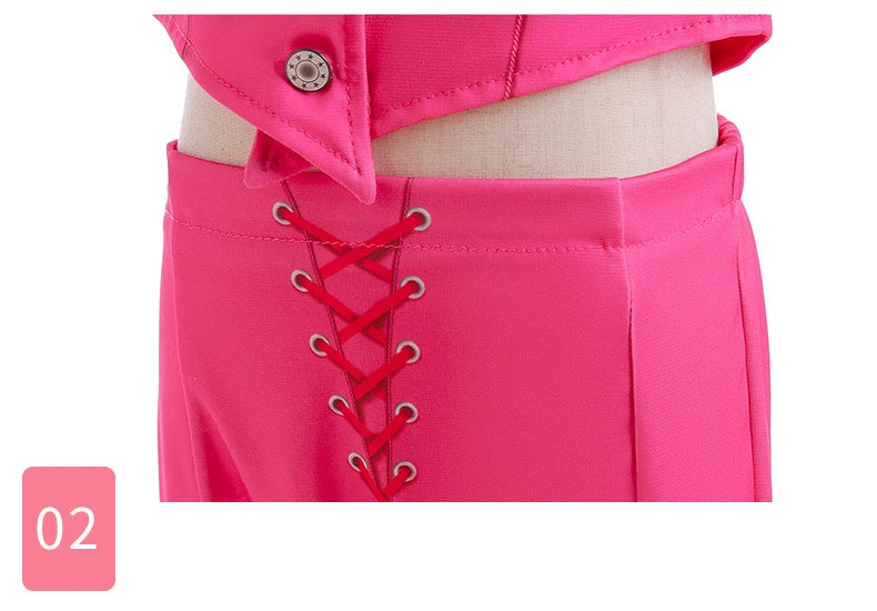 Barbie Pink Plaid Dress and Starry Pink Vest - Perfect for Birthday Party