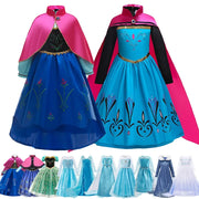Girl Anna Elsa Dress Kids Elegant Party Costume