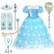 Model 2024 LED Light Up Elsa Princess Dress Costume