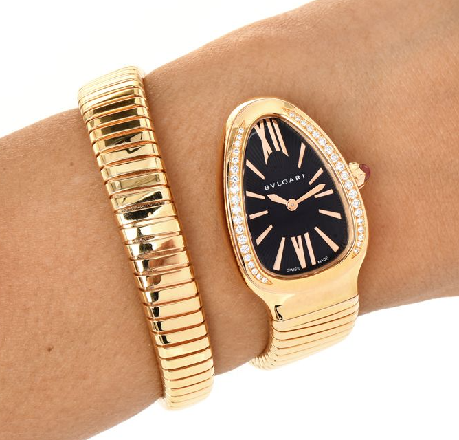 Bvlgari Serpenti Diamond Tubogas 35mm Ladies Yellow Gold Watch