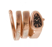 Serpenti Tubogas 35mm Pink Gold Double Spiral Black Dial
