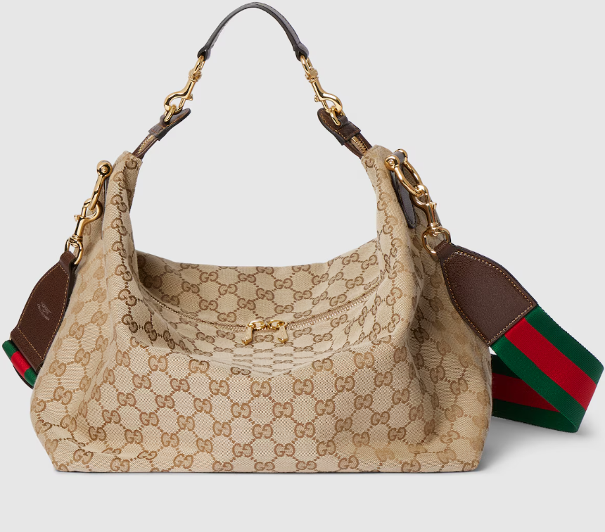 Gucci 2026  Brera Bag Sand And Dark Brown Canvas Leather